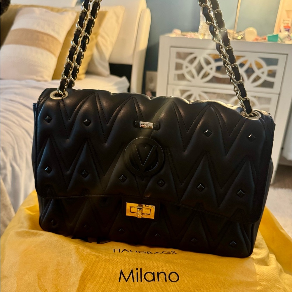 Valentino By Mario Valentino Black Quilted Shoulder Bag